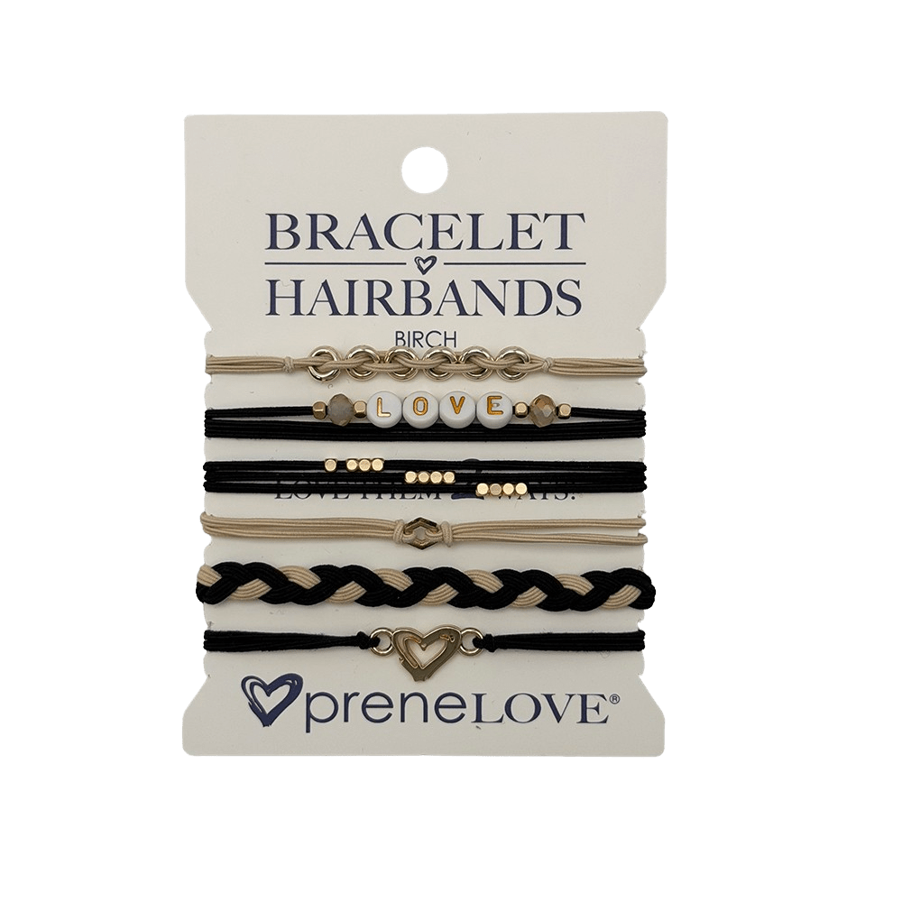 NEW: BRACELET HAIRBANDS - Birch - Black & Cream (Arrive mid Jan 2026) preneLOVE®