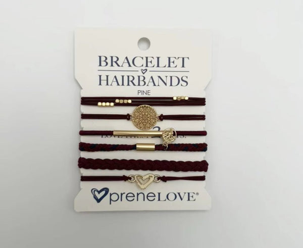 NEW: BRACELET HAIRBANDS - Pine - Wine & Gold (Arrives mid Jan 2026) preneLOVE®