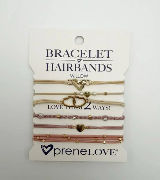 NEW: BRACELET HAIRBANDS - Willow - Cream,Pink & Gold (Arrives mid Jan 2026) preneLOVE®