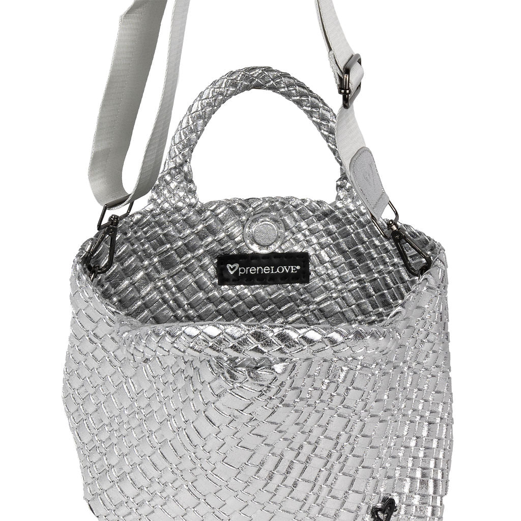 NEW: Brandon Small Woven Tote - Silver preneLOVE®