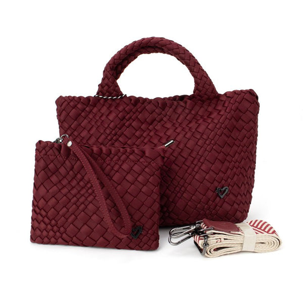 NEW: Brandon Small Woven Tote - Wine preneLOVE®