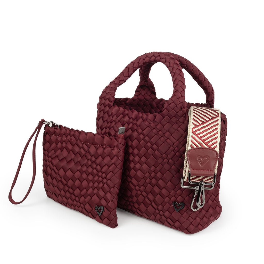 NEW: Brandon Small Woven Tote - Wine preneLOVE®