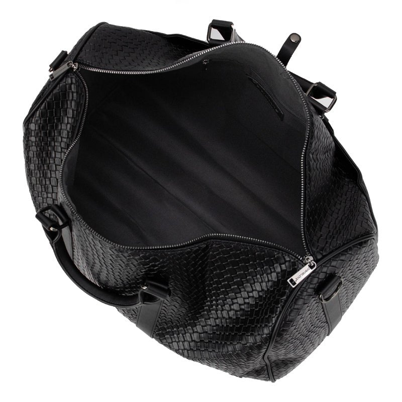 Brock Vegan Leather Woven Duffle Bag - Black - preneLOVE®