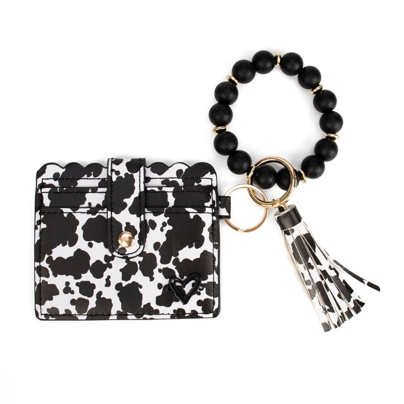 NEW: Calgary Vegan Leather Bracelet Card Case - Cow Scalloped preneLOVE®