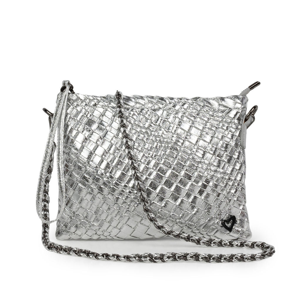 NEW: Charlotte Woven Crossbody - Silver preneLOVE®