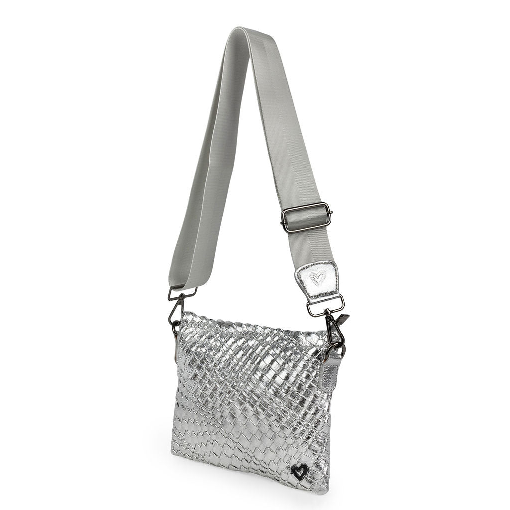 NEW: Charlotte Woven Crossbody - Silver preneLOVE®