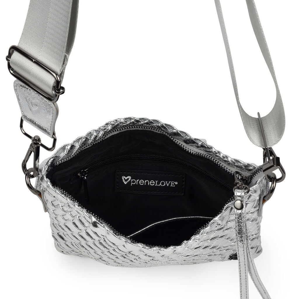 NEW: Charlotte Woven Crossbody - Silver preneLOVE®