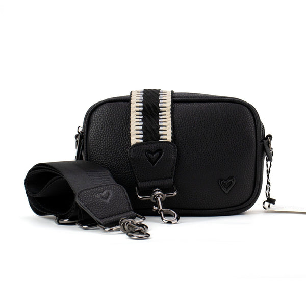 NEW: Durham Vegan Leather Crossbody - Black preneLOVE®