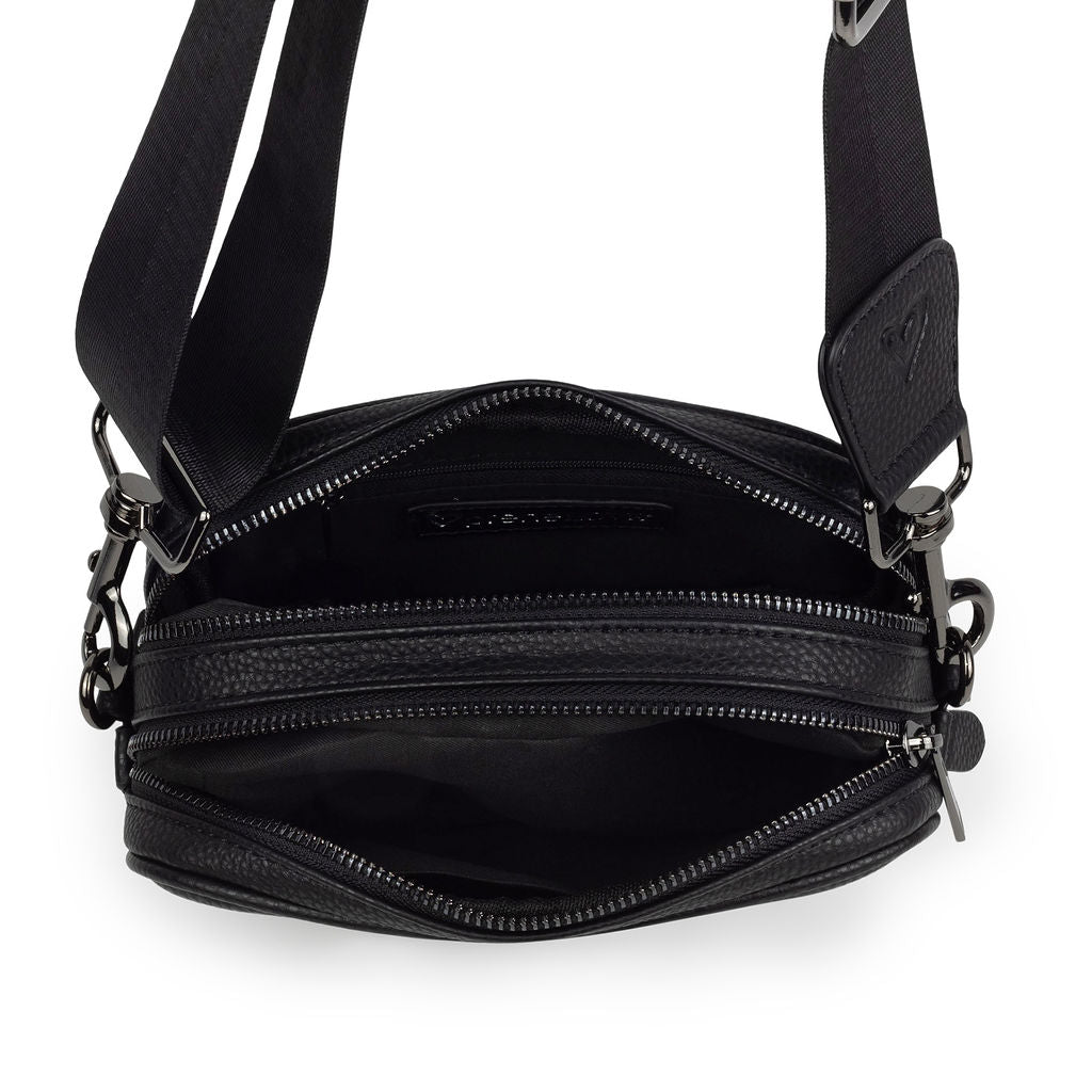 NEW: Durham Vegan Leather Crossbody - Black preneLOVE®