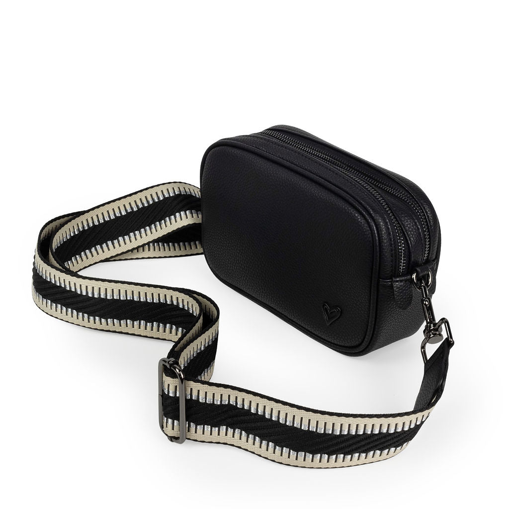 NEW: Durham Vegan Leather Crossbody - Black preneLOVE®