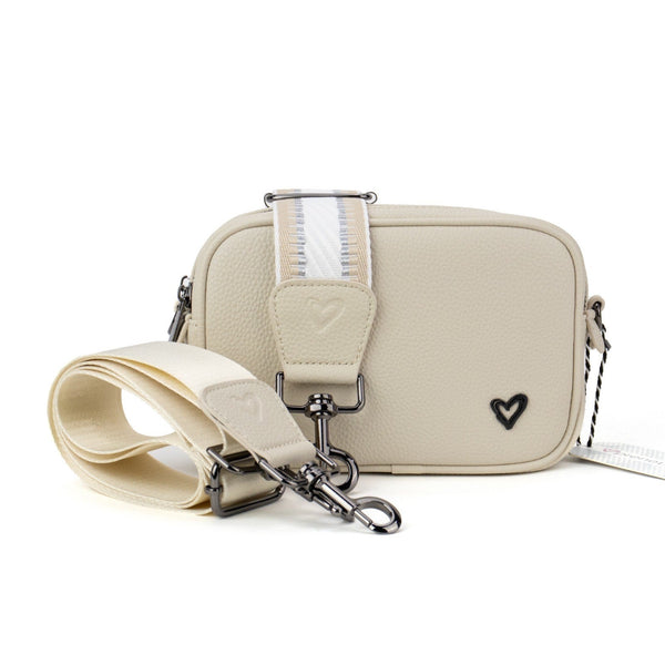 NEW: Durham Vegan Leather Crossbody - Bone preneLOVE®