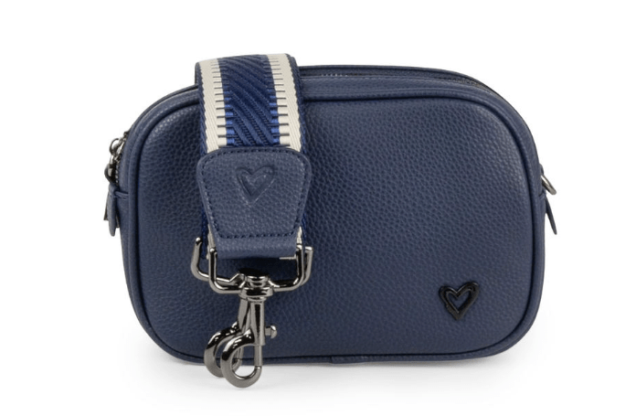 NEW: Durham Vegan Leather Crossbody - Navy preneLOVE®