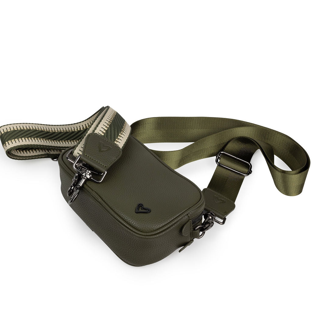 NEW: Durham Vegan Leather Crossbody - Olive preneLOVE®