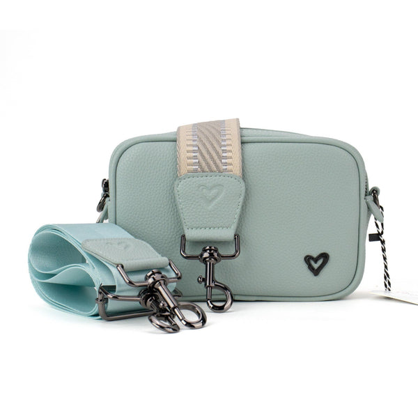 NEW: Durham Vegan Leather Crossbody - Pale Blue preneLOVE®