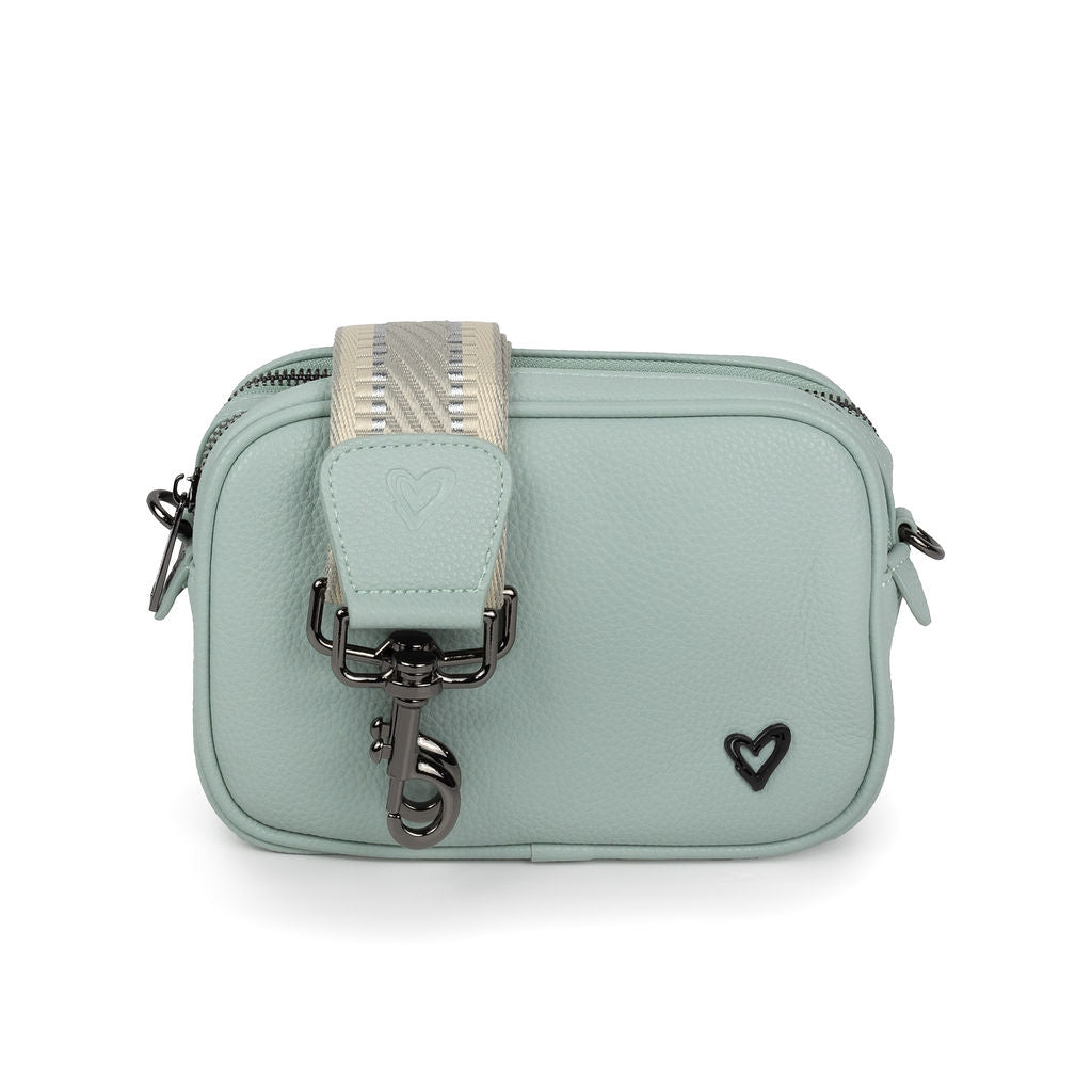 NEW: Durham Vegan Leather Crossbody - Pale Blue preneLOVE®