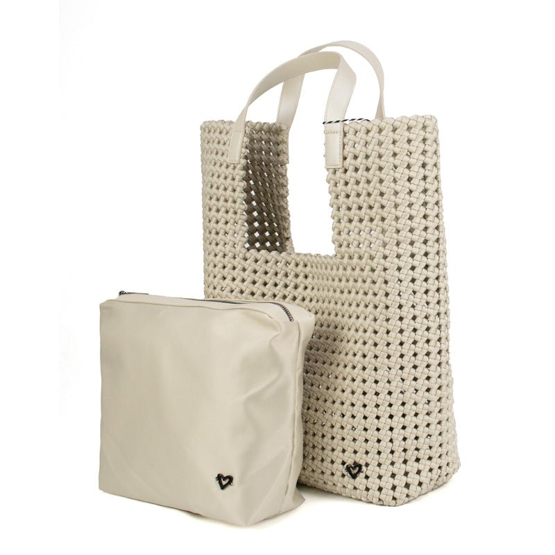 NEW: Eston Woven Tote - Bone preneLOVE®