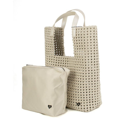 NEW: Eston Woven Tote - Bone preneLOVE®