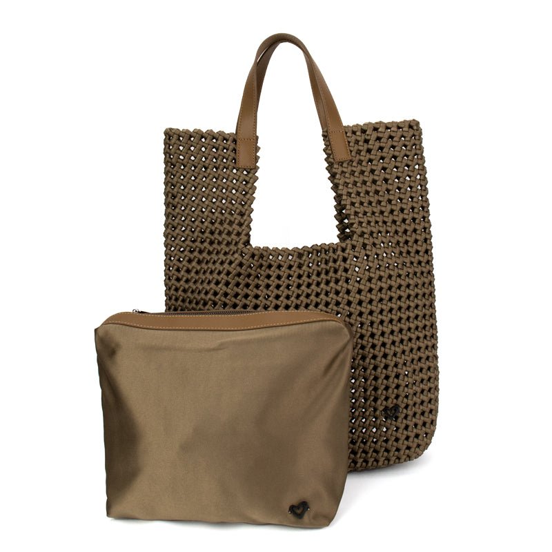 NEW: Eston Woven Tote - Dark Khaki preneLOVE®