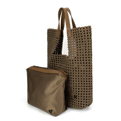 NEW: Eston Woven Tote - Dark Khaki preneLOVE®