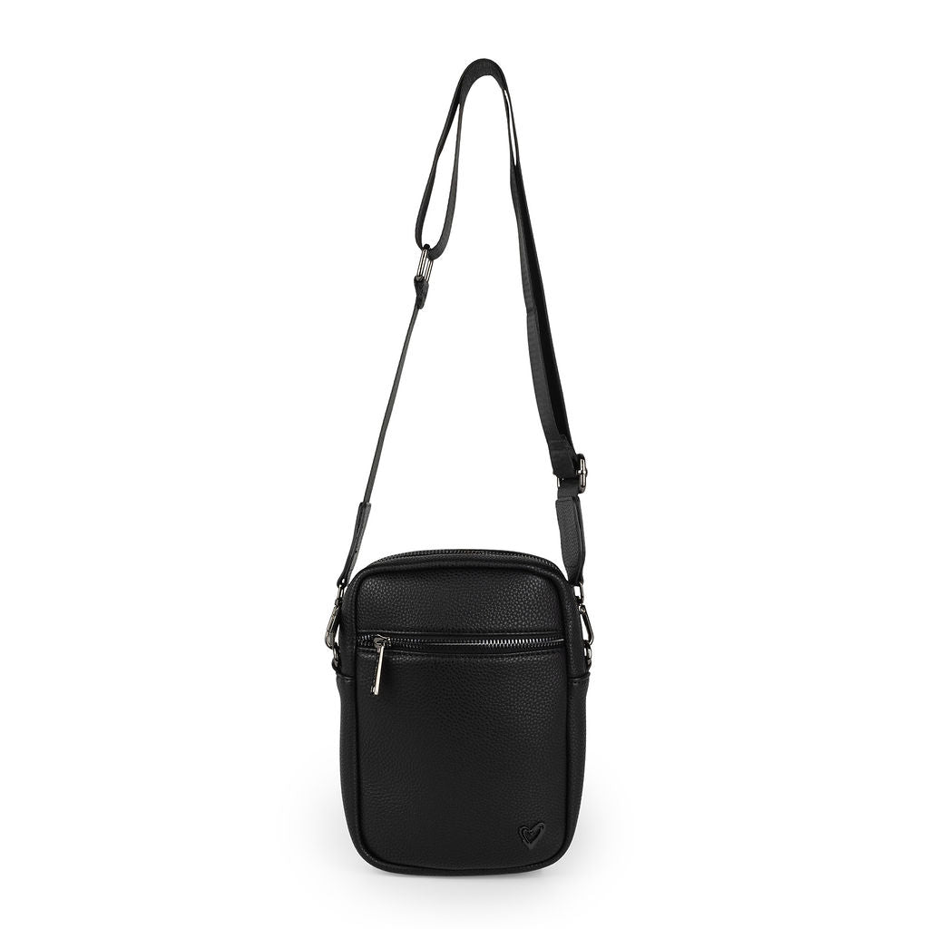 NEW: Hope Vegan Leather Phone Crossbody Bag - Black preneLOVE®