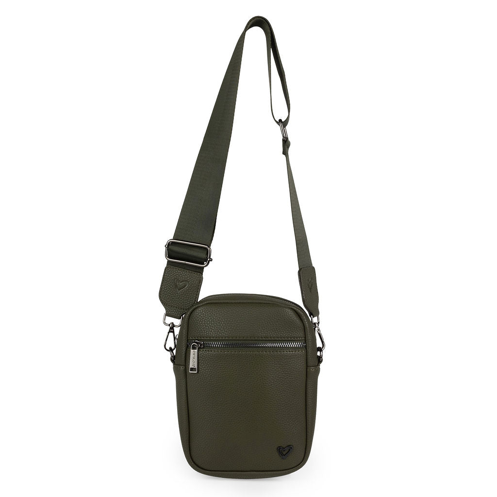 NEW: Hope Vegan Leather Phone Crossbody Bag - Olive preneLOVE®