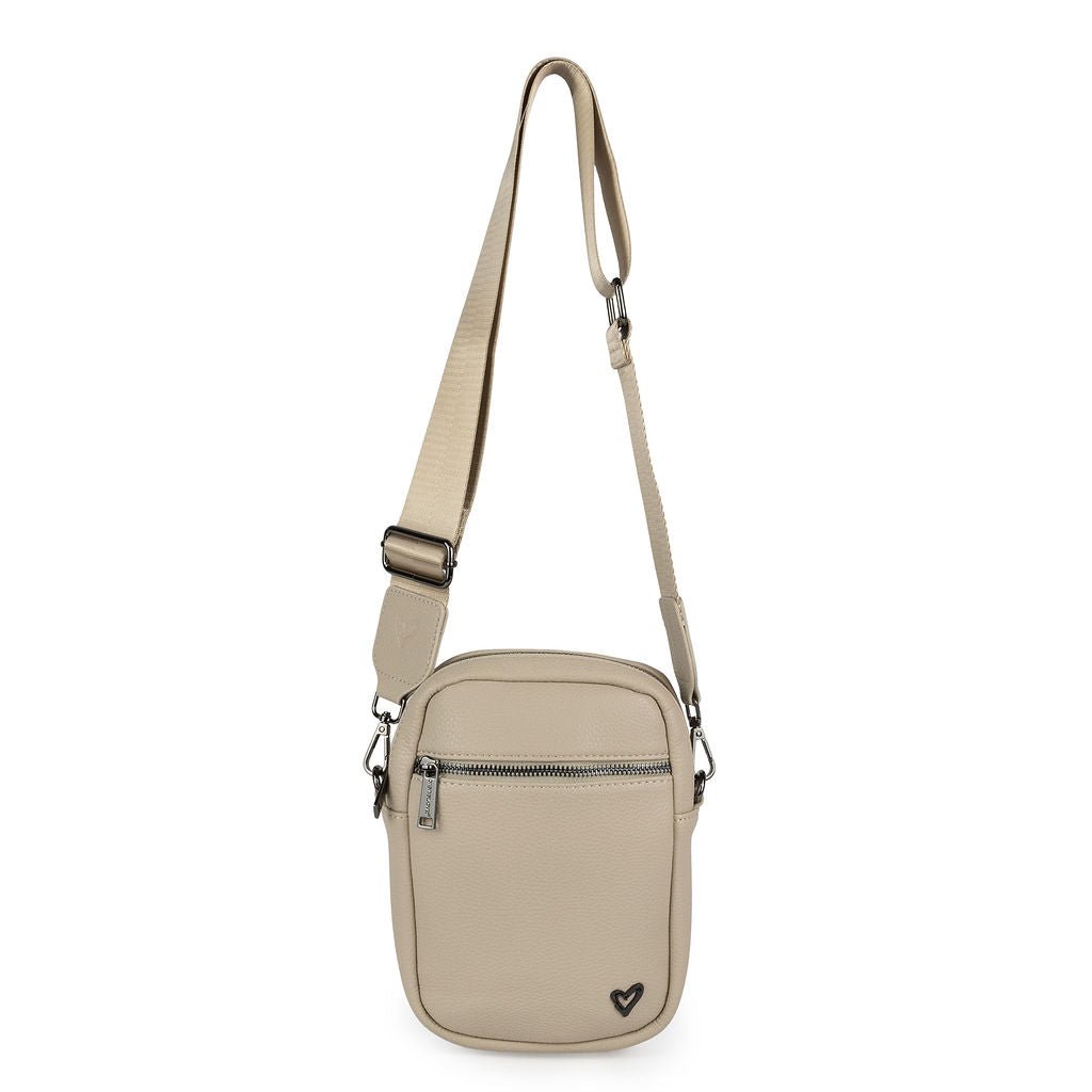 NEW: Hope Vegan Leather Phone Crossbody Bag - Stone preneLOVE®