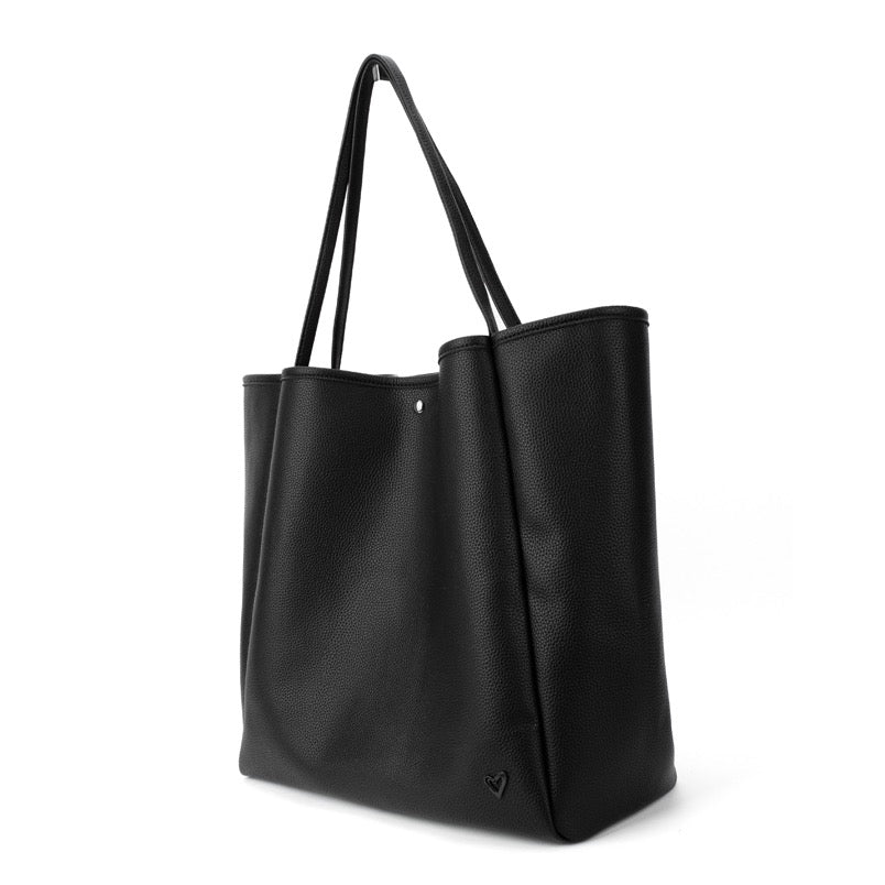 NEW: Keele Oversized Vegan Leather Tote - Black (Ships early April) preneLOVE®