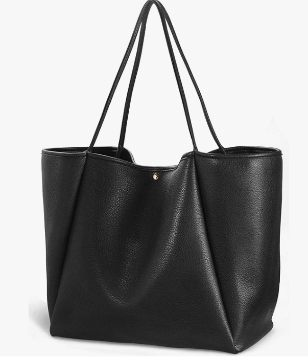 NEW: Keele Oversized Vegan Leather Tote - Black (Ships early April) preneLOVE®