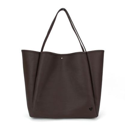 NEW: Keele Oversized Vegan Leather Tote - Chocolate (Ships Mid August) preneLOVE®