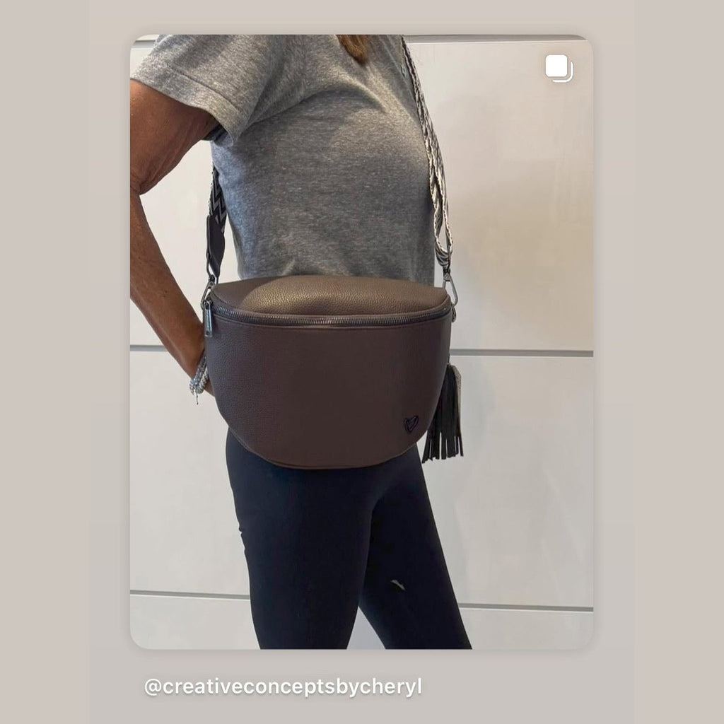 NEW: Kimberley Vegan Leather Crossbody Bag - Chocolate preneLOVE®