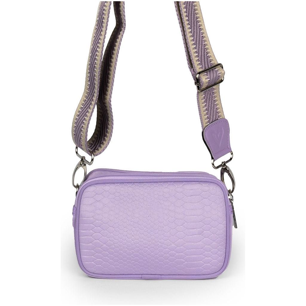 NEW: Lavender Snake - embossed Dual Zipper Belt/Crossbody Bag preneLOVE®