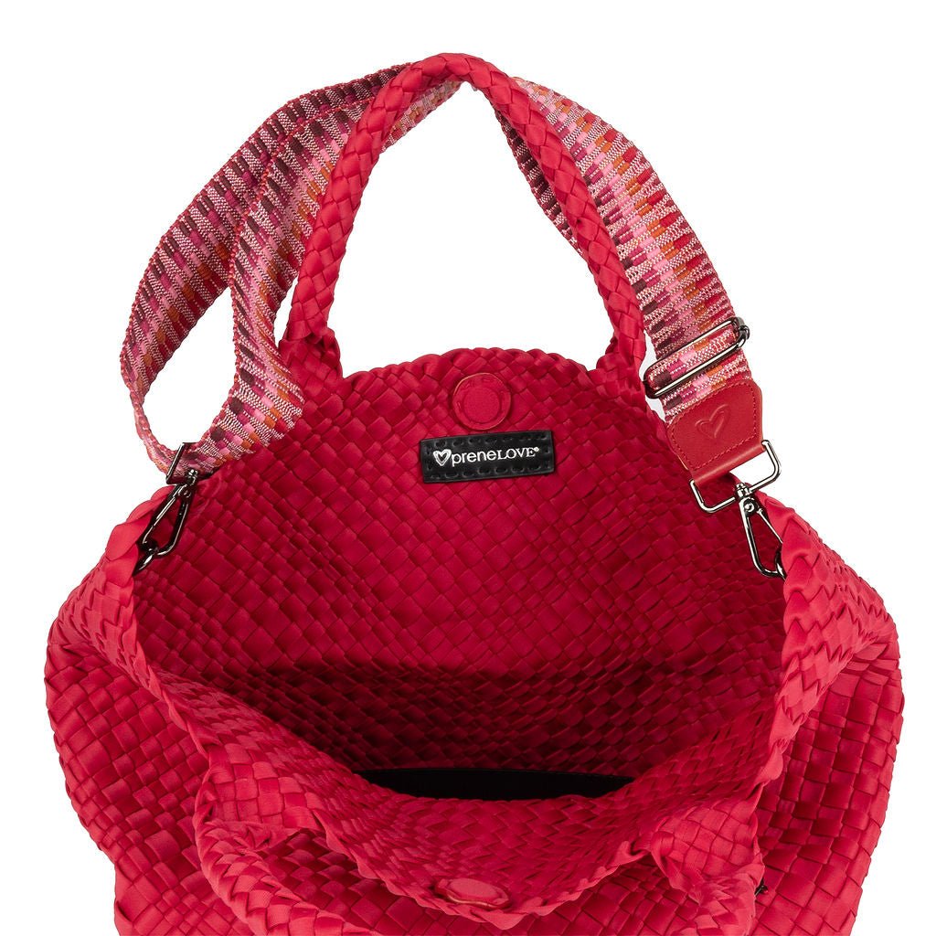 NEW: London Large Woven Tote - Cranberry Red preneLOVE®