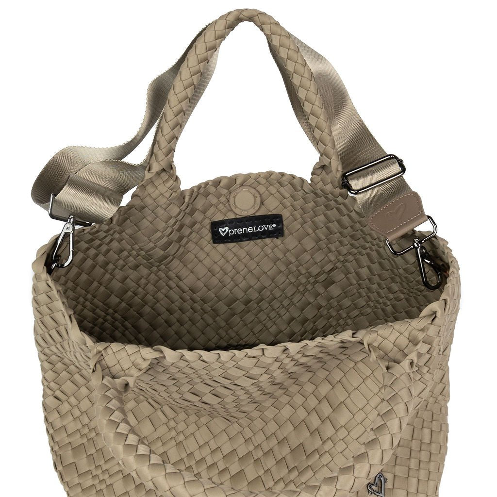 NEW: London Large Woven Tote - Stone preneLOVE®