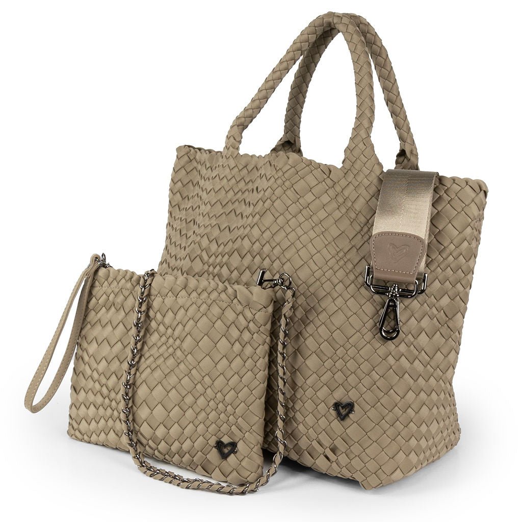 NEW: London Large Woven Tote - Stone preneLOVE®