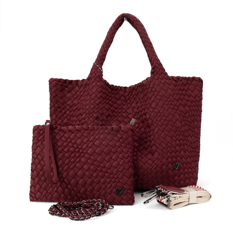 NEW: London Large Woven Tote - Wine preneLOVE®