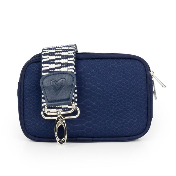 NEW: Navy Snake - embossed Dual Zipper Belt/Crossbody Bag preneLOVE®