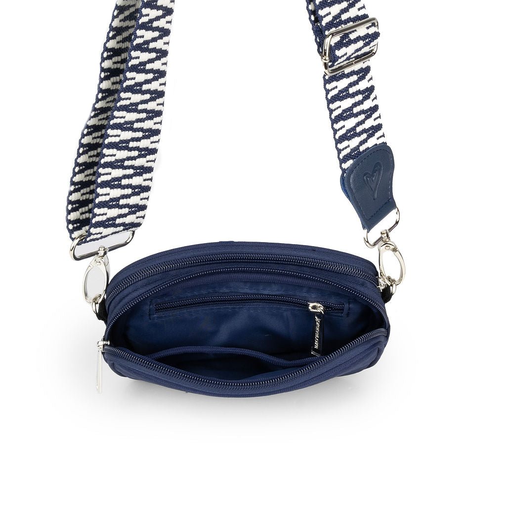 NEW: Navy Snake - embossed Dual Zipper Belt/Crossbody Bag preneLOVE®