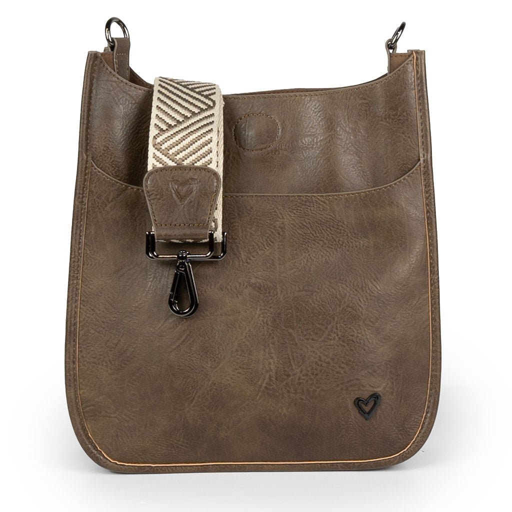 NEW: Oakville Vegan Leather Messenger Chocolate preneLOVE®