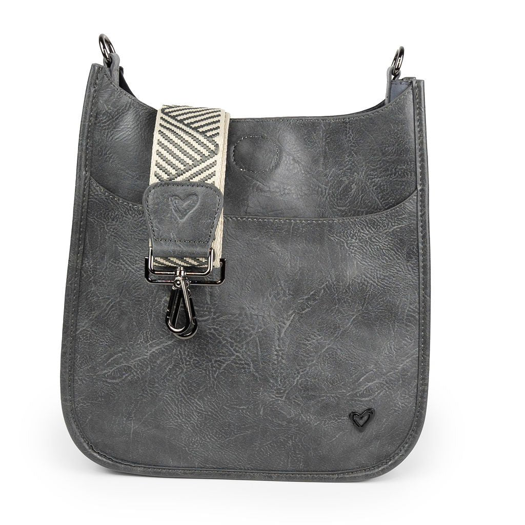 NEW: Oakville Vegan Leather Messenger - Grey preneLOVE®