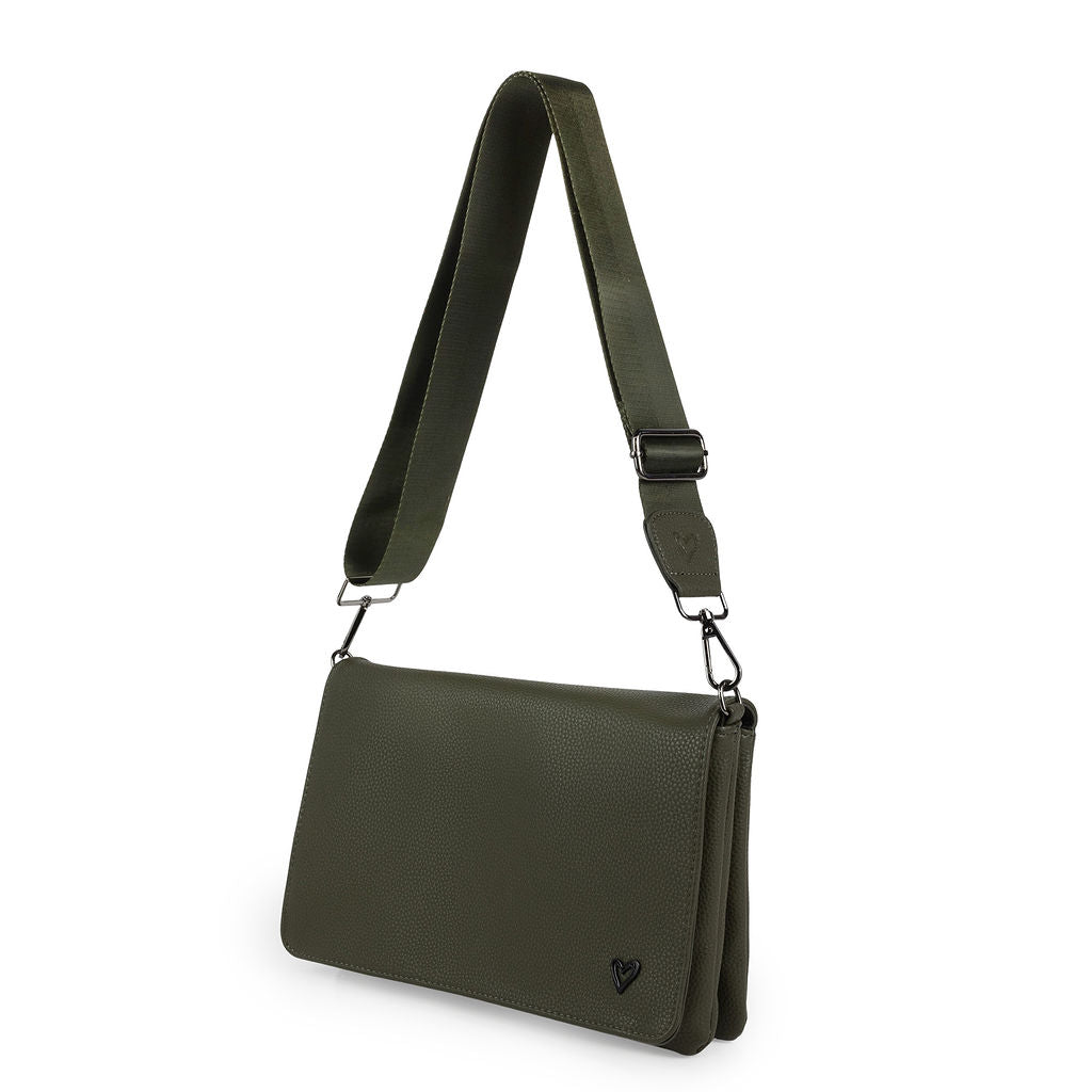 NEW: Ritson Vegan Leather Crossbody Bag - Olive preneLOVE®