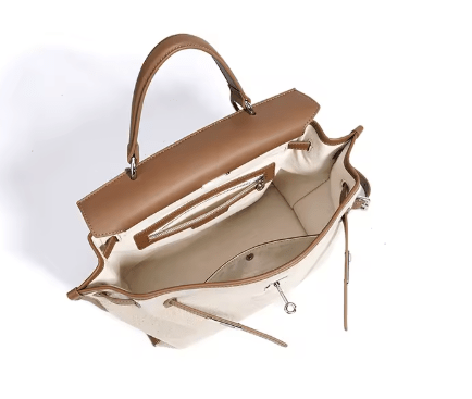 NEW: Rosseau Genuine Leather & Linen Convertible Handbag/Backpack preneLOVE®