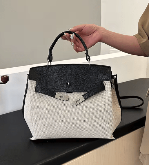 NEW: Rosseau Genuine Leather & Linen Convertible Handbag/Backpack preneLOVE®