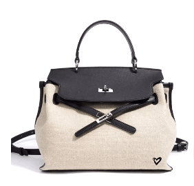 NEW: Rosseau Genuine Leather & Linen Convertible Handbag/Backpack preneLOVE®
