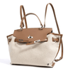 NEW: Rosseau Genuine Leather & Linen Convertible Handbag/Backpack preneLOVE®