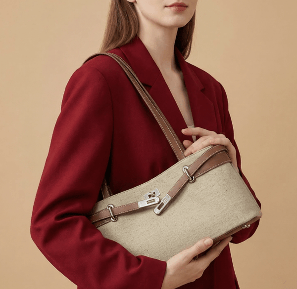 NEW: Rundle Genuine Leather & Linen Handbag preneLOVE®