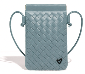 NEW: Sherwood Woven Vegan Leather Phone crossbody - Juniper Blue preneLOVE®