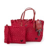 NEW: Taunton Small Woven Tote (Fringed Top) - Cranberry Red preneLOVE®