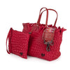 NEW: Taunton Small Woven Tote (Fringed Top) - Cranberry Red preneLOVE®