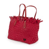 NEW: Taunton Small Woven Tote (Fringed Top) - Cranberry Red preneLOVE®