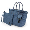 NEW: Taunton Small Woven Tote (Fringed Top) - Denim preneLOVE®